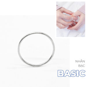 Nhẫn Bạc Nữ Trơn Mảnh Nhẫn Nữ Bạc 925 Tròn Trơn Nhẫn Bạc Cá Tính