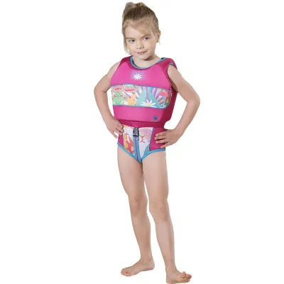 Megartico 2 Pieces Set Children Swim Life Jackets Cartoon Daisy Girls Float Swimsuits On Sale