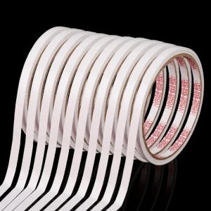 50Pcs Strong Double-sided Tape Roll High Viscosity No Trace Tape White Self-adhesive Tape Childrens Crafts Hand-Tearable Ultra-thin Double-sided Tape Office Supplies
