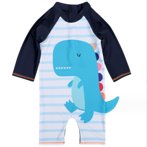 🇲🇾STOCK KL (Yr1-8) Quick Dry Kid Swimming Boy Girl One Piece 3D Cute Dino Swimsuit Baju Renang Budak小孩宝宝泳装