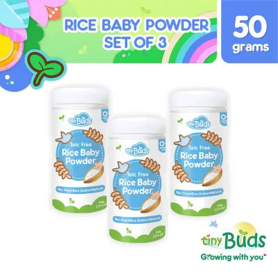 Tiny Buds Rice Baby Powder Set of 3 (Non-Talc)
