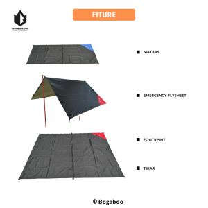 BOGABOO footprint 3 x 4 ultralight waterproof 4 IN 1 - flysheet ultralight - tiker ultralight - matras ultralight - alas tenda