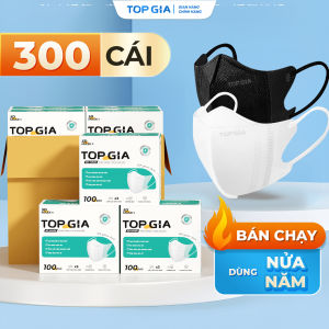 Khẩu trang 5D cải tiến TopGia an toàn thoáng khí ngăn bụi mịn 3 lớp vải không dệt cao cấp