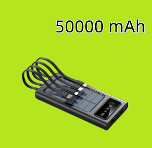 solar powerbank 4 kinds of data cable support charging led lights included