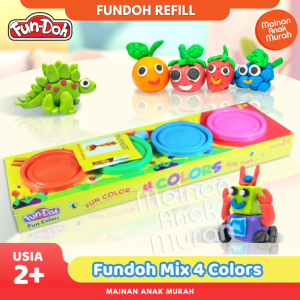 FUNDOH 4 Colors Refill Isi Ulang / Fun Doh Mix 4 Warna Lilin Mainan Anak / Fun-Doh Mainan Lilin Edukasi Anak Mainan Anak Murah