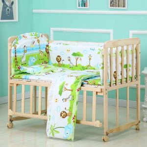 OSUKI 3 Level Baby Cot Attached Parent + Bedding Bump Set 5 In 1 + Mosquito Net