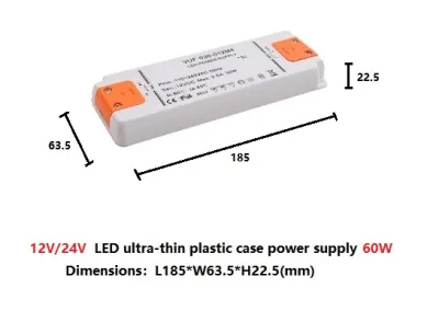 Ultra Slim 12V/24V-20W/30W/60W LED Driver LED Strip Light small Driver Replaceable LED Driver