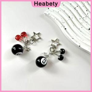 Heabety Fashion 8 Ball Fruit Cherry Star Keychain Phone Accessories Y2K Handmade Creative 8 Ball Cherry Keychain Accessories