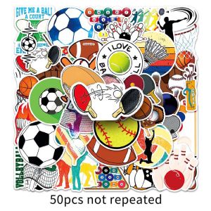 50Pcs Bóng nhãn dán trò chơi Bóng Đá Bóng Rổ nhãn dán PVC đồ trang trí sổ lưu bút Sketchbook Văn Phòng Phẩm đồ dùng học tập Cho Bé