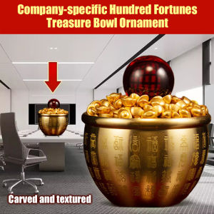 Wealth-Attracting Treasure Bowl with Miniature Ingots Jubilee Bowl Solid Ornament Wealth Blessings【招财纳福】