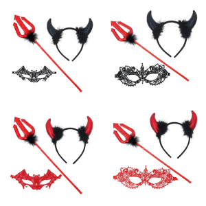 Handheld Devil Horn Accessory Lightweight Construction Plastic Roleplay Headband Safe Hairpiece Halloween Costume Props