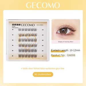 FenHuan 【Local Delivery】 GECOMO Glue-free False Eyelashes Sun Flower Cat Is A Natural Simulation Of Fine Stems And Soft Double-pointed Glue-free Segmented Self-adhesive False Eyelashes 【】