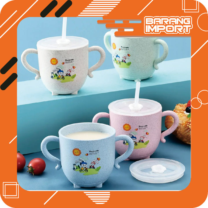 BI Gelas Jerami Mug / Gelas Minum Anak Anti Tumpah Bahan Jerami / Baby ...