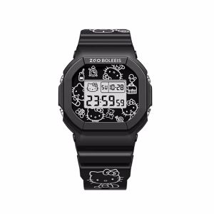 Sanrio Hello Kitty Watch LED Digital Watchs Student Versatile Silicone Watch Childrens Wrist Watch Waterproof Sports Kids Clock
