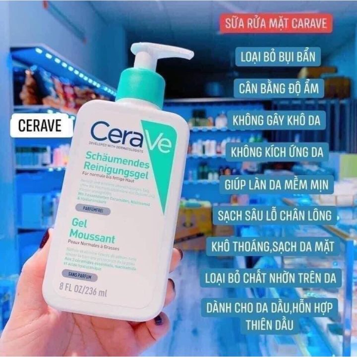 Sữa rửa mặt da dầu Cerave Foaming Facial Cleanser 236ml