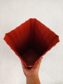 Tall Square Shell Pot White/Orange V-2 (8 Inches x 12 Inches) Best for Indoor Outdoor and Rare Plants. 