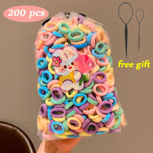 200/2000pcs Colorful Elastic Hair Ties for Kid Girls Rubber Ponytail Band Baby Hair Accessories Gift