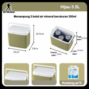 EPS Cooler Box 3.5/6/15/24 Liter Cool Box Mini Kotak Penyimpanan Antartica Es Makanan Green Leaf