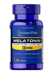 Puritans Pride Melatonin 3mg 120 Tablets Sleep Support Dietary Supplement Imported from USA