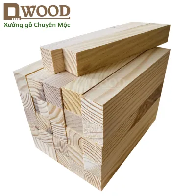 Thanh gỗ thông DWOOD vuông 3cm dài 20cm - 30cm đã xử lý đẹp các bề mặt