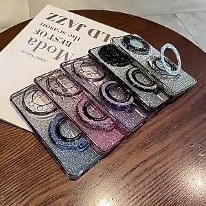 Suitable for Xiaomi 14Pro Phone Case Redmi note13 Electroplated Gradient Glitter Stand K70 Anti-drop Soft Case