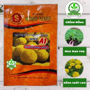 Hạt Giống Hoa Vạn Thọ Mỹ F1 Lùn Vàng Chanh SUPER A1 RỒNG VÀNG (Gói 1gr) - Date mới Tết 2027