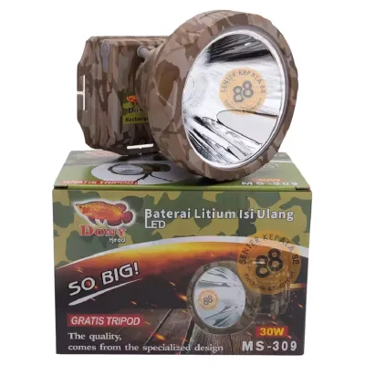 Senter Kepala DONY MS-309 LED 30W Tahan Air dengan Baterai Lithium - Lampu Berkemah Outdoor