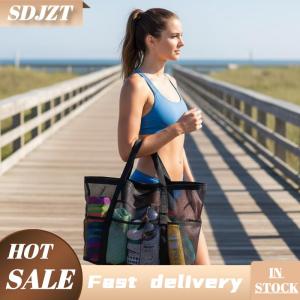 SDJZT Không thấm nước lưới lớn bãi biển Tote sandproof Bag với 2 xử lý cho phòng tập thể dục hồ bơi du lịch ngoài trời giải pháp lưu trữ
