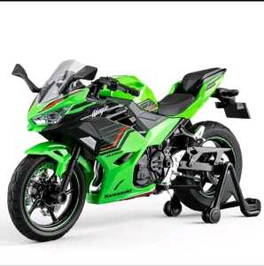 MAINAN ANAK MINIATUR DAICAST MOTOR KAWASAKI NINJA ZX-400-4RR SCALA 1:12NYALA LAMPUBODY METAL