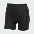 adidas เทรนนิง & Gym & Training กางเกงรัดรูปขาสั้น 1/4 แถบ 3-Stripes Optime ผู้หญิง สีดำ JG6144. 