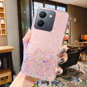 Vivo Y27 Y27s Y Case For Vivo Y36 4G 5G Y 27 27s 36 VivoY27 VivoY36 2023 Starry Sky Silver Foil Glitter Epoxy Bling Soft TPU Transparent Edge Phone Casing Back Cover Shockproof Bumper