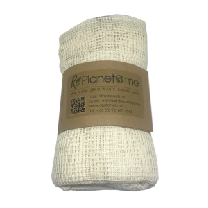 RePlanetMe Reusable Cotton Produce Mesh Bags for Grocery Shopping (Set of 3) ถุงตาข่ายสำหรับจ่ายตลาด (1 ชุดมี 3 ใบ)