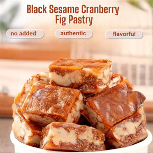 Black Sesame Cranberry Fig Pastry Ready-to-Eat Pastries High-Fiber Meal Replacement Fig Pie Dessert 黑芝麻蔓越莓味无花果派
