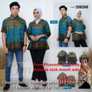 Femme Ols- SALE Kemeja Baju Batik Couple / Baju Pasangan / Kemeja Batik Pria / Kemeja Batik Wanita