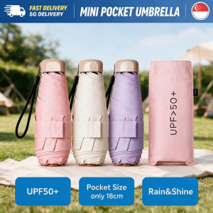 【SG SELLER】Sun Umbrellas Mini Umbrella Pocket UV Protection Folding Umbrellas 8cm 5-Fold Lightweight Portable Sunshade