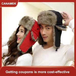 【CANAMEK】 Mùa Đông Nga Hat Trapper Máy Bay Ném Bom Ấm Trooper Tai Flaps Mũ Nón Nắp Nắp Mũ Người Đàn Ông Phụ Nữ Mùa Đông Trượt Tuyết Hat Fluffy Faux Fur Cap