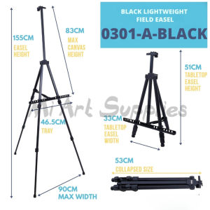 【Mi Art Supplies】Metal Tripod Adjustable Portable Easels for Painting Artist Easel Stand