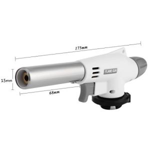 Dụng Cụ Khò Gas Đánh Lửa Tự Động Dùng Với Lon Gas Mini Cán Nhựa Màu Trắng Nút Xám Không Đi Kèm Lon Gas