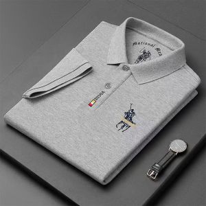 PANDA CLOTH Mens Polo Short Sleeve T Shirt Plain Casual Golf Men Slim Fit POLO Stretchable Shirt