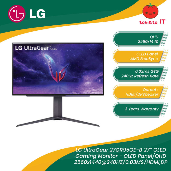 LG UltraGear 27GR95QE 27” OLED Gaming Monitor - OLED Panel/QHD ...