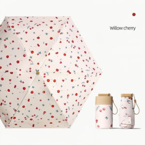 Tide Play UV Mini Umbrella 14CM Six Fold Mini Pocket Umbrella Womens Sun Umbrella Portable Umbrella