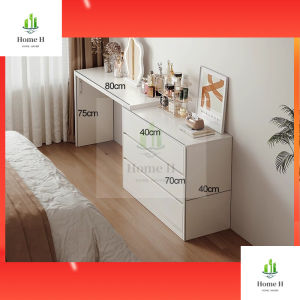 Modern Dressing Table with Mirror Space Saving Makeup Desk Storage Vanity Cabinet Bedroom Drawers Organizer