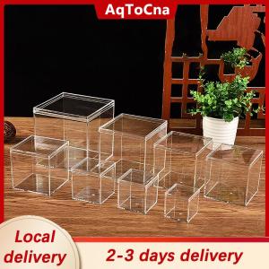 [COD] AqToCna Ship within 24 hours Clear Acrylic Square Cube Box With Lids Durable Candy Box Multiple Uses Transparent Case Organizer Container