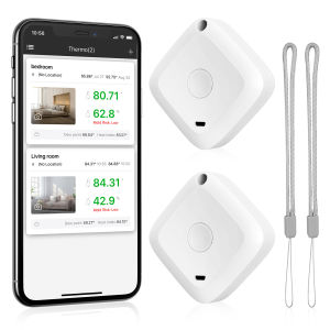 【Upgraded】Brifit Bluetooth Thermometer Hygrometer Indoor Thermo Hygrometer with APP High Precision Mini Thermometer Hygrometer with Data Logging & Output for Office Greenhouse Basement