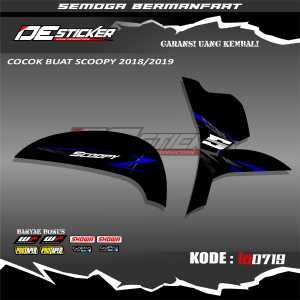 la0719 STIKER STRIPING MOTOR SCOOPY 2018-2019 SEMIFULL-stiker scoopy variasi list simpel design terbaru satu set kanan kiri free anti gores