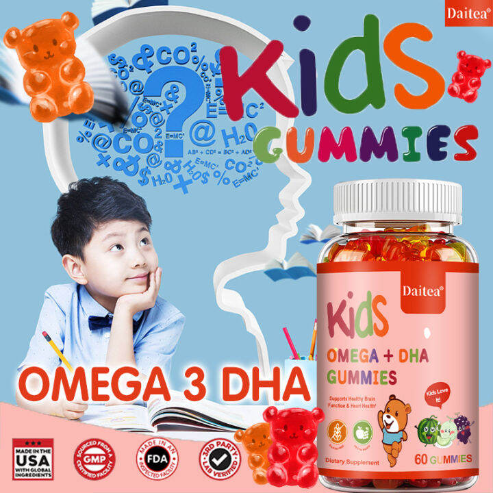 Daitea Kids Omega 3 Gummies - Kids 3 6 9 And Multivitamins - Supports ...