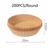 100/200pcs Air fryer paper 20cm Disposable Baking Papers Non-Stick Round Pelapik Kertas Penggoreng Udara  Kitchenware Utensils
