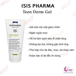 [MUA 1 TẶNG 1] Sữa rửa mặt Isis Pharma Teen Derm Gel giảm nhờn và ngăn ngừa mụn 40ml/150ml + Tặng 1 túi chườm giảm đau bụng