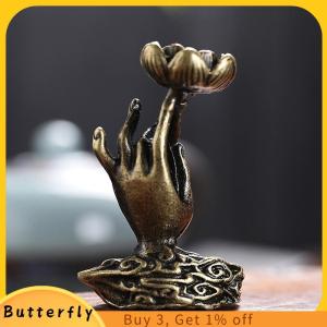 Butterfly Pure copper backflow incense Buddha hand lotus brass incense frame incense Zen tea ceremony table tea table furnishings