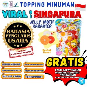 Jelly Motif Karakter Topping Minuman - Jelly Bentuk Donat Cocok Untuk Semua Minuman | Popping Boba Meletus Pecah Dimulut Nata Jelly
